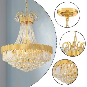 Lustre de ouro com pingente de teto alto, moderno, nórdico, personalizado, escadas, casamento, decoração, salão de beleza, cristal, luzes de luxo