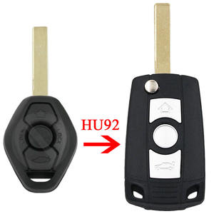 Étui pliable pour clé à distance s-<span class=keywords><strong>hell</strong></span>, boîtier de clé de voiture intelligente HU92 ou HU58 lame non coupée pour BMW série 1 3 5 6 7 X3 X5 Z3 Z4 E38 E39 - Product Image 1