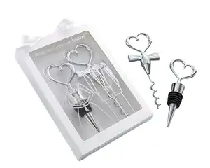 Ywbeyond Cheers Marriage Gift Set Metal Heart-Shaped Corkscrew Wine Bottle Stopper for Indian Weddings & Anniversaries