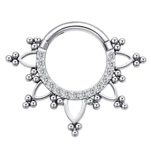 Eternal Metal ASTM F136 Titanium clicker cincin tindik tubuh perhiasan grosir