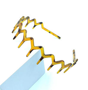 <span class=keywords><strong>Serre</strong></span>-têtes en plastique antidérapants à dents pour filles et femmes, accessoires de mode, bandeaux <span class=keywords><strong>zigzag</strong></span> avec peigne intégré - Product Image 1