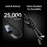 Kabel Printer BENFEI 6.6FT/2 Meter Tipe A ke Tipe B Male untuk HP Canon Brother Dell Epson Lexmark Xerox Abu-abu