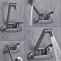 Robinet d'évier de cuisine mural pliable télescopique rotatif à main au design moderne chaud et froid vente en gros personnalisé