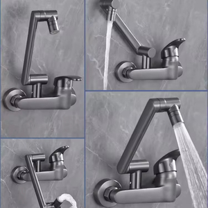 Robinet d'évier de cuisine mural pliable télescopique rotatif à main au design moderne chaud et froid vente en gros personnalisé - Product Image 6