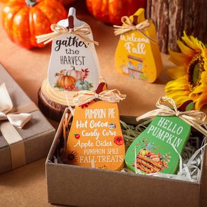 Décoration d'automne en bois, mini plateau à étages, style rustique, décoration d'intérieur, ensemble multi-pièces, thème feuillage de Thanksgiving - Product Image 3