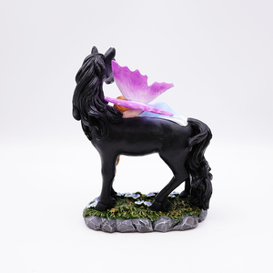 Oem Home Garden Decor Miniature 3d Figure Statue Personnalisée Résine Artisanat Belle Fée Mystique et Licorne Noire Figurines - Product Image 5