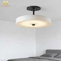 Lampu Plafon Kamar Tidur Bulat Alabaster Putih Minimalis Nordik Berkualitas Tinggi Gaya Modern Jepang Terbaru