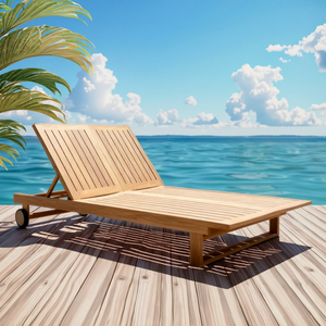 Lit <span class=keywords><strong>de</strong></span> <span class=keywords><strong>soleil</strong></span> Hula moderne en bois massif finition teck naturel <span class=keywords><strong>coussin</strong></span> anti-<span class=keywords><strong>soleil</strong></span> mobilier d'extérieur pour les loisirs cour parc hôtel villa - Product Image 1
