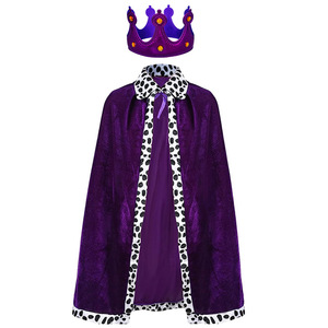 Capa de Halloween para rey Príncipe rojo azul púrpura capa de Navidad chal 90cm tamaño para decoraciones de fiesta de padres e hijos - Product Image 2