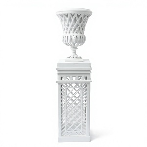 Macetero de aluminio fundido Royal White, urna clásica para paisajismo, jarrón decorativo para interiores y exteriores, para jardín, hecho a medida. - Product Image 3