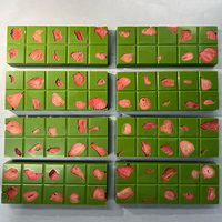 Chocolat de Dubaï lyophilisé à la saveur de matcha et de fraise, chocolat velouté de qualité supérieure, pur beurre de cacao, confiture de noix, sucré solide, Saint-Valentin