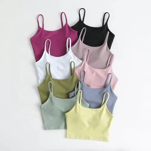 Sujetadores Deportivos Clásicos SHINBENE para Mujer, Tops <span class=keywords><strong>de</strong></span> Yoga <span class=keywords><strong>de</strong></span> Nailon Grueso <span class=keywords><strong>de</strong></span> 300GSM, Tops Cortos Acolchados - Product Image 3