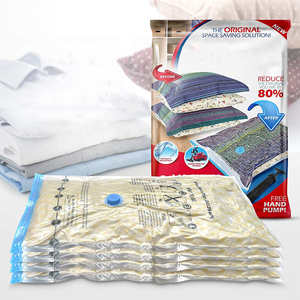 Hot sell jumbo transparent double zip seal reusable clothes vacuum storage bags for home