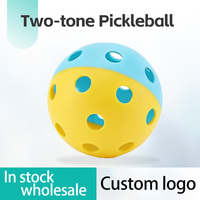 Balle de pickleball en TPE bicolore, moulée par injection, 26 ou 40 trous, pour jeu intérieur et extérieur