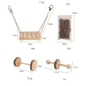 Chất Lượng Cao Nhà Máy Bán Buôn Thân Thiện Với Môi Trong Nhà Sang Trọng Sở Thú Gỗ Nhỏ Động Vật Phụ Kiện Nhà Bánh Xe Chew <span class=keywords><strong>Hamster</strong></span> Đồ Chơi - Product Image 4