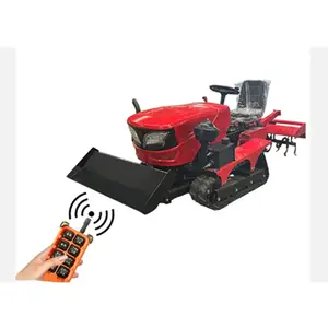 Baru 35hp Mini Tiller Rotary Crawler pengendali jarak jauh micro-cultivator peternakan ritel 2WD berjalan traktor dapat diandalkan mesin Gearbox