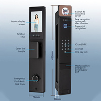 Glomarket Tuya Smart WiFi Serrure de porte 3D Reconnaissance d'empreintes digitales du visage Interphone vidéo en temps réel Haute sécurité Numérique Maison