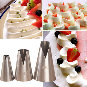 Stainless Steel Piping Tip Set 3 Piece V Shape For Butter Cream Cake Decorating Reusable - Product Image 1