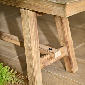 Silla/Banco de Madera Tallada a Mano, Estilo Rústico Chino Tradicional para Interiores, Diseño Simple y Sólido - Product Image 5