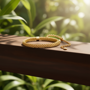 Bracelet Chaîne Classique Tendance en Acier Inoxydable 316L Plaqué Or PVD, Durable et Résistant, Design Multi-brins, Idéal Cadeau - Product Image 3