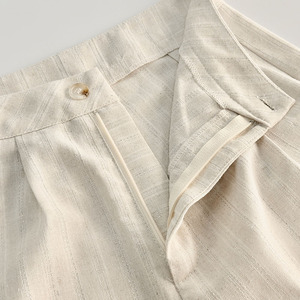 Gilet Enyami <span class=keywords><strong>pantaloni</strong></span> Casual in due pezzi da <span class=keywords><strong>donna</strong></span> a righe <span class=keywords><strong>Beige</strong></span> alla moda senza maniche gilet a vita bassa Set di <span class=keywords><strong>pantaloni</strong></span> - Product Image 4