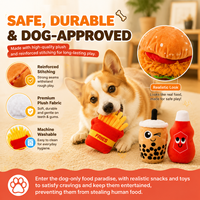 Jouets en peluche pour chien, série de jouets pour animaux de compagnie, écologiques, doux, nouveau design, pour la restauration rapide, en gros