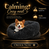 Coussin rond en peluche pour animaux de compagnie, lit moelleux en forme de beignet pour chien et chat, coussin en coton PP doux pour usage intérieur