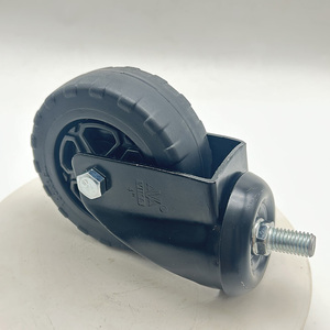 Rueda Giratoria VIMA de 4 Pulgadas con Rosca, Rueda de Nylon y Goma, Soporte para Electroforesis, Capacidad de Carga de 140 kg, Rodamiento de Bolas - Product Image 2
