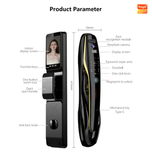 Eseye Tuya Face Recognition Smart Door Lock Digital Fingerprint Lock Automatic Lock Rfid Ic Card <strong>Wifi</strong> App Home Security <strong>DoorLock</strong> - Product Image 2