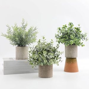OH ARTS Plantes Artificielles en Plastique de Haute Qualité Eucalyptus <span class=keywords><strong>Romarin</strong></span> Buis Verdure pour Maison Bureau Ferme Étagères Décor - Product Image 1