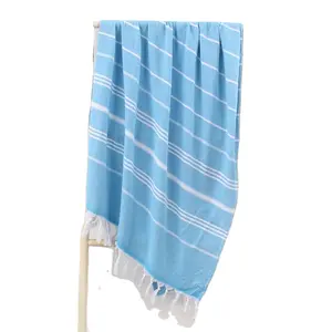 Пляжное полотенце из чистого хлопка с кисточкой в нордическом турецком языке Впитывающее Воду полотенце для плавания кухонное полотенце