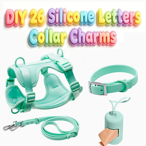 Collare e Guinzaglio per Cani Regolabili e Impermeabili con Lettere in Silicone Personalizzabili Stile Cartone Animato per Tutte le Stagioni - Product Image 3