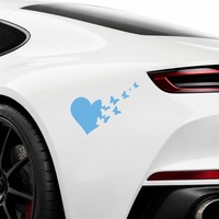 Autocollants de voiture en vinyle épais 8MIL, découpés en forme de cœur et de papillon, réutilisables, résistants aux intempéries, pour carrosserie automobile