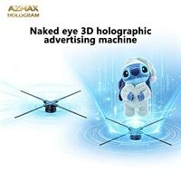 AZMAX Nouvel équipement publicitaire extérieur, résolution 4K, 80 cm, 928 LED, ventilateur de projection holographique 3D avec 4 pales