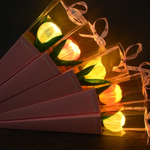 Lampu Malam LED Tulip Berkualitas Tinggi Buket Bunga Buatan Tunggal dengan Kotak Hadiah Romantis untuk Hadiah Valentine, Ulang Tahun, Pernikahan, dan Pesta - Product Image 3