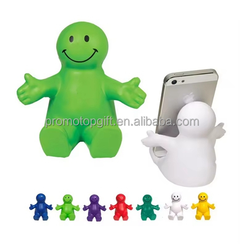 Wholesale Unisex PU Mobile Phone Holder Customized Logo for Person Anti-Stress Relax Squeez Ball Promotional Toys