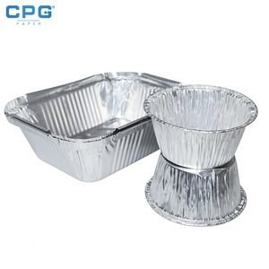Barquette alimentaire en aluminium recyclable, rectangulaire moyenne, avec couvercle en aluminium, pour préparation de repas et restauration - Product Image 1