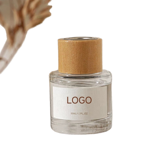 Supports de bougies artisanaux vides en bois avec bouchons en rotin, pots en verre rechargeables de 50 ml (1,7 oz) pour bricolage, parfums et centres de table de mariage - Product Image 1