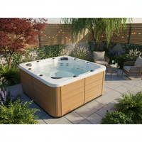 Petite baignoire d'angle pour 4 à 6 personnes, bain à remous, spa, en acrylique, écologique, économe en énergie, pour usage extérieur et hôtelier
