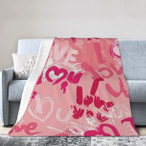 Manta de <span class=keywords><strong>aire</strong></span> acondicionado Día de San Valentín <span class=keywords><strong>Amor</strong></span> Manta de franela Impresión digital Siesta Sofá cama Manta suave - Product Image 4
