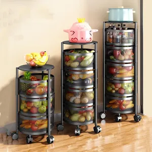 Keuken Ronde Floor Type Multi-Layer Draaibaar Groente Multifunctionele Diversen Fruit Opbergrek