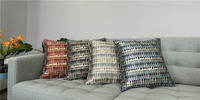 Housse de coussin décorative en jacquard métallique abstrait coloré, personnalisée, de luxe, tissée, avec fermeture éclair, vente en gros