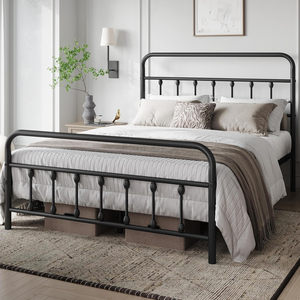 <span class=keywords><strong>Letto</strong></span> Matrimoniale in <span class=keywords><strong>Ferro</strong></span>, Struttura in Acciaio Rinforzato con Testiera e Vano Contenitore, Presa di Corrente Integrata, Facile Montaggio - Product Image 2