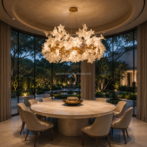 <span class=keywords><strong>Lampadari</strong></span> in Cristallo e Rame Fatti a Mano con Altezza Regolabile, Luce Calda 3000K, Alta Luminosità, Illuminazione Moderna di Lusso - Product Image 1