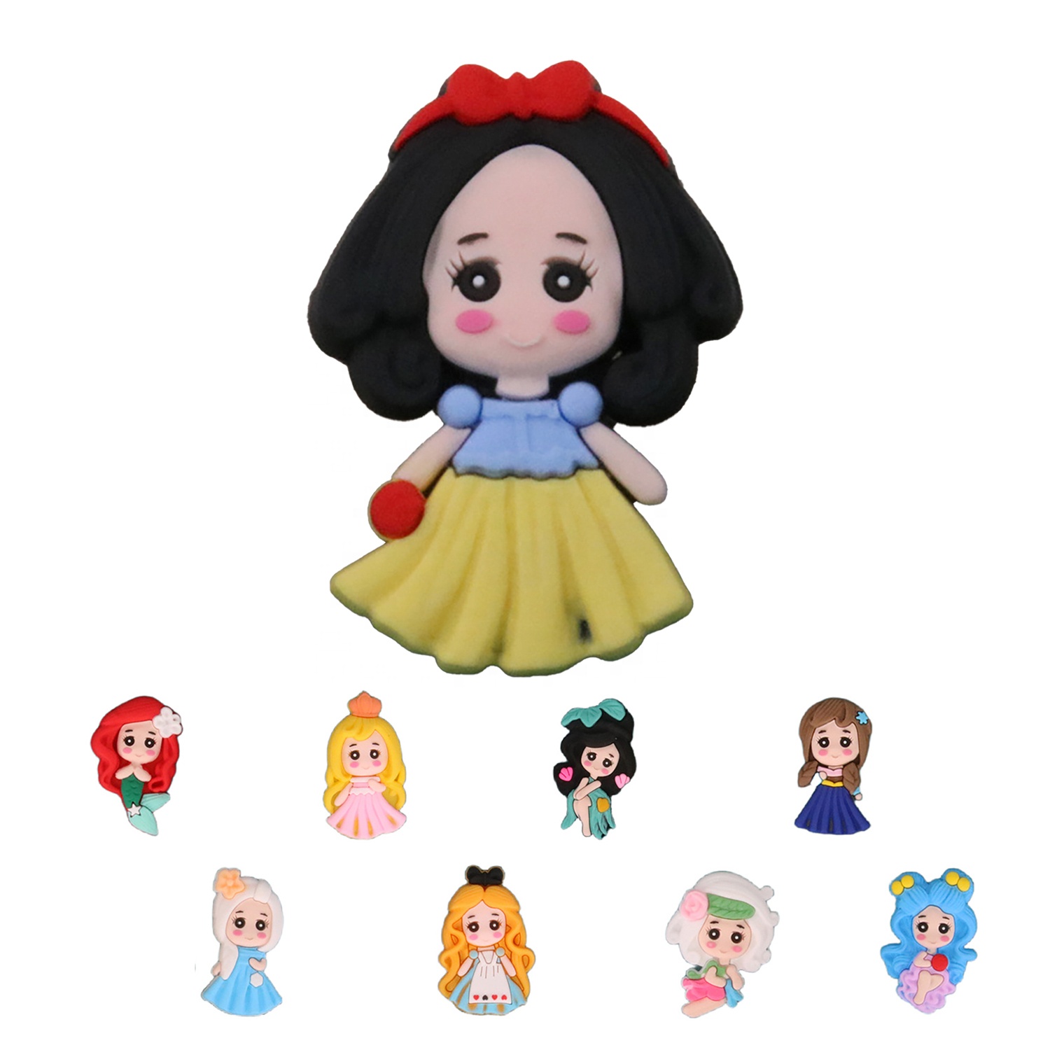 Декоративные подвески из смолы «сделай сам», набор с плоским основанием, милые Подвески-слаймы в виде русалки, принцессы, заколки для волос