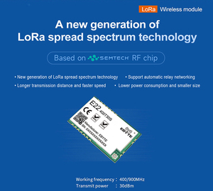 Module émetteur RF sans fil LoRa Ebyte ODM E22-400T30S 25*40.5mm CE RoHS FCC Semtech SX1262 UART portée 10Km 433Mhz 30dBm SMD - Product Image 6
