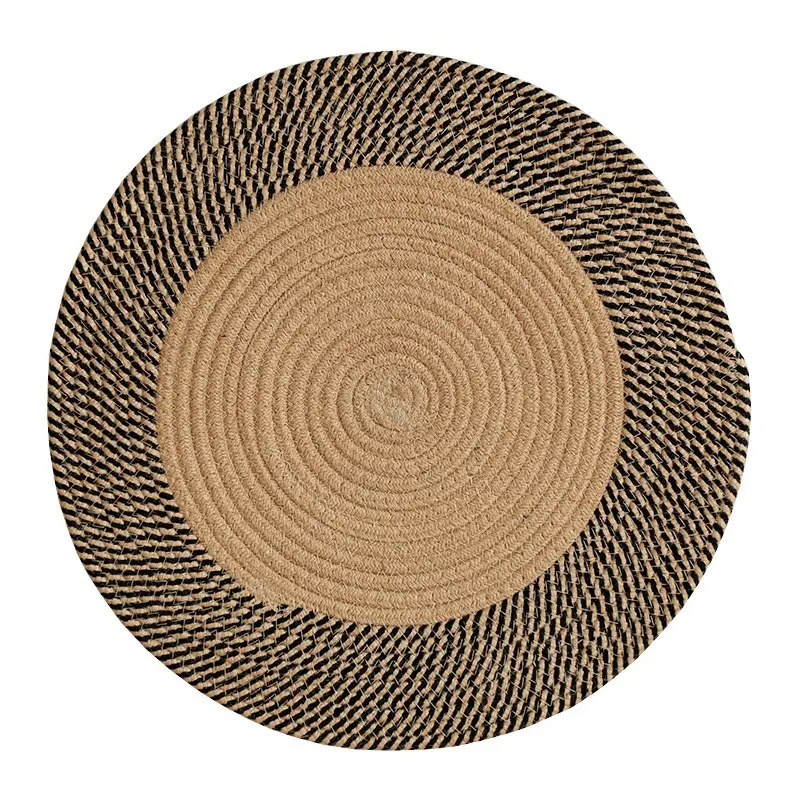 Grosir buatan tangan antik bulat organik Jute Sisal karpet