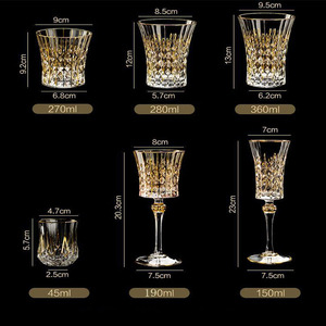 Bicchiere da Whisky in cristallo dorato di lusso di alta qualità di vendita calda in stile europeo e <span class=keywords><strong>calice</strong></span> da Champagne per vino per la casa e <span class=keywords><strong>il</strong></span> Bar - Product Image 4