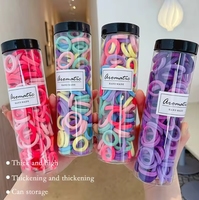 100 pièces/boîte – Élastiques à cheveux pour filles, n'abîment pas les cheveux, petits élastiques colorés, attaches pour queue de cheval, élastiques à cheveux très extensibles