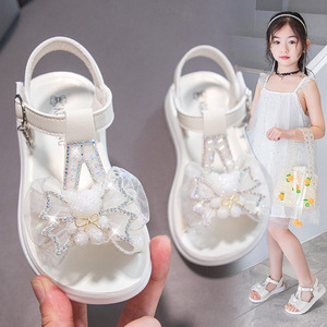 Sandalias de Princesa con Lazo para Niñas, Zapatos de Vestir para Fiestas y Bodas, Sandalias Planas Infantiles con Brillantina, Zapatos de Princesa - Product Image 3